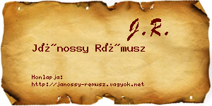 Jánossy Rémusz névjegykártya